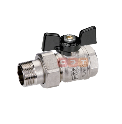 Кран шаровый с американкой НР-ВР (бабочка) Oregon 322  1/2"